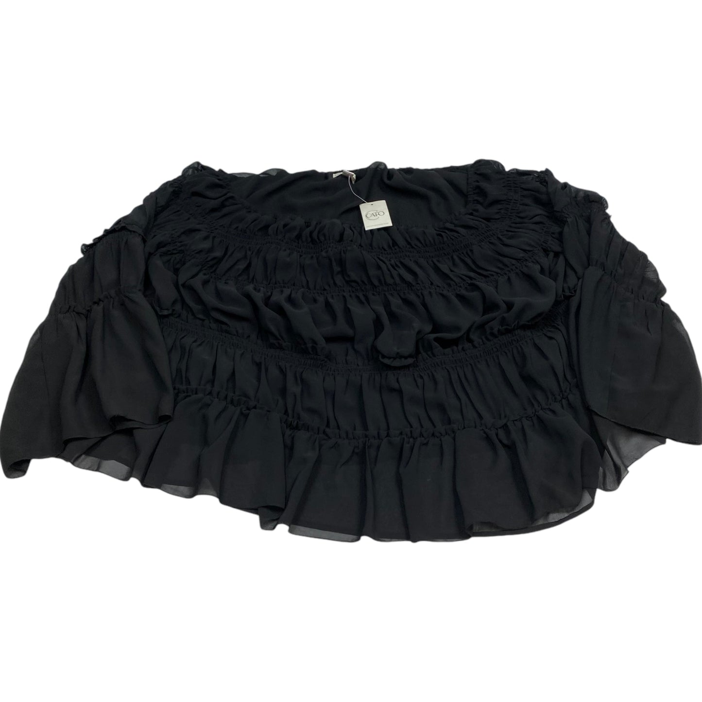 Blouse 3/4 Sleeve By Cato In Black, Size: 3x