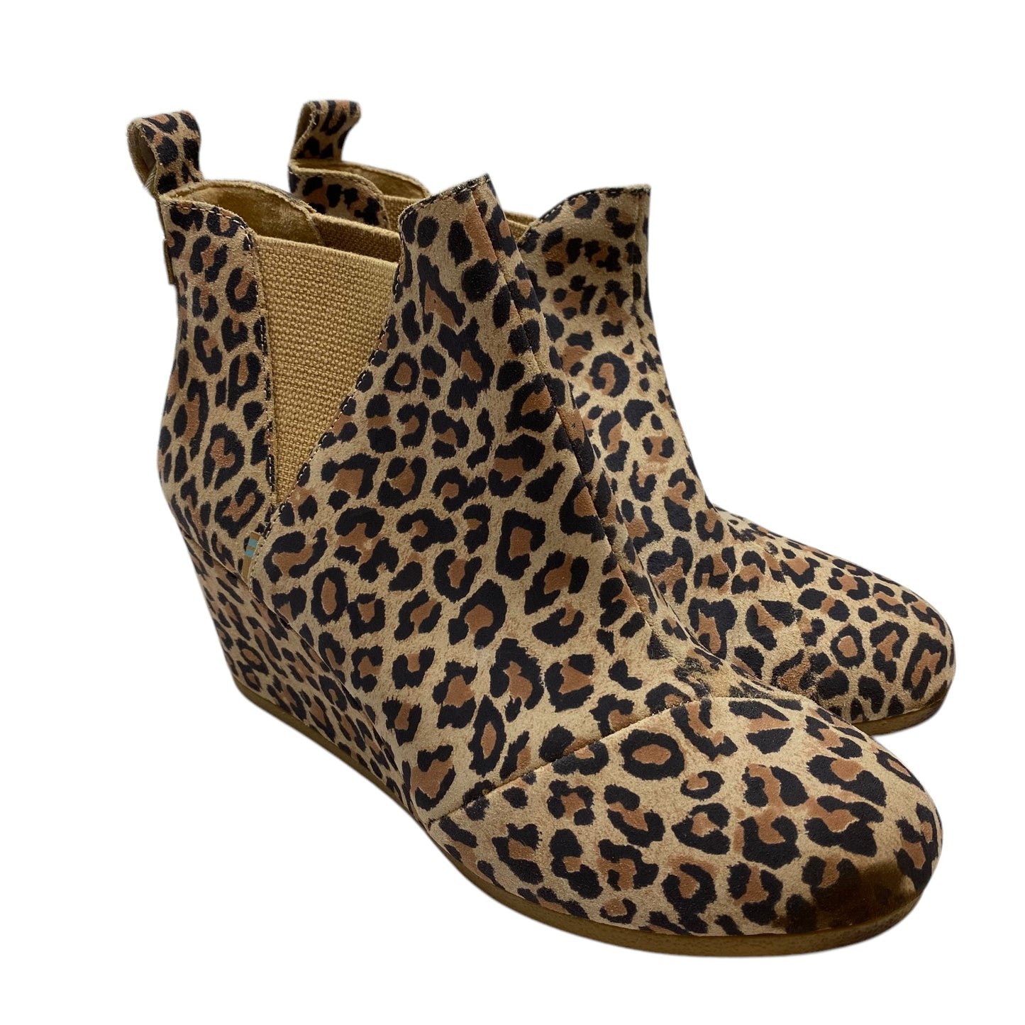 Boots Ankle Heels By Toms In Animal Print, Size: 9.5