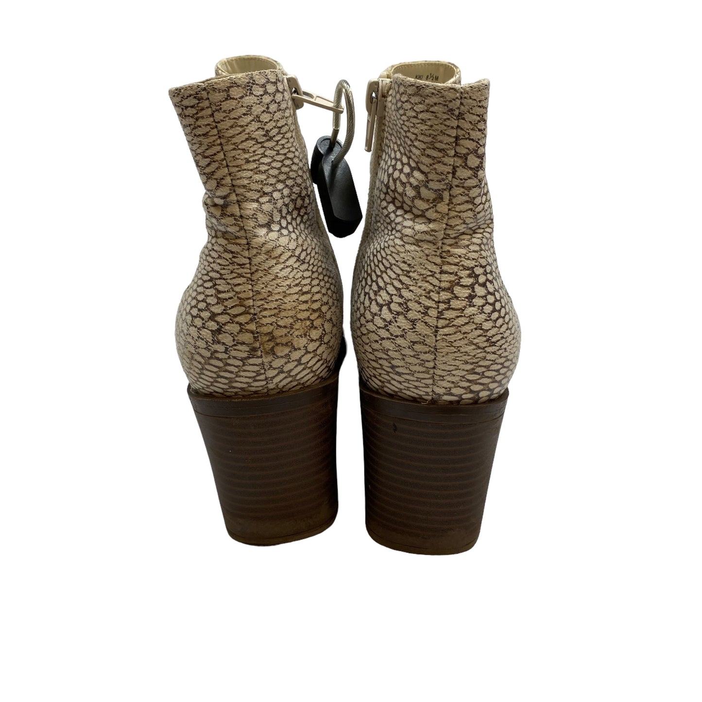 Snakeskin Print Boots Ankle Heels Limited, Size 8.5