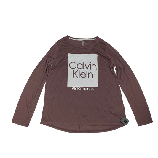 Athletic Top Long Sleeve Crewneck By Calvin Klein Performance In Purple, Size: L