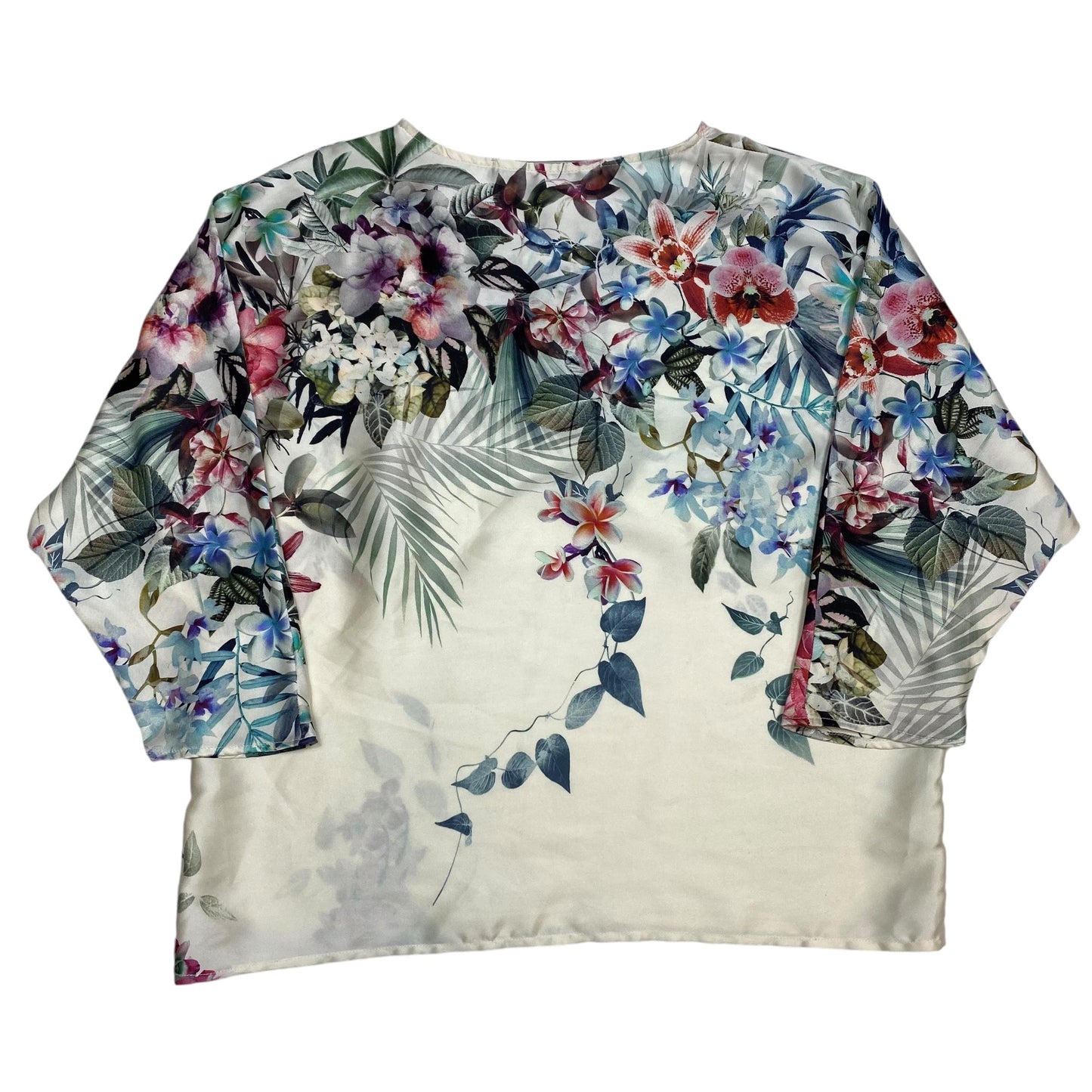 Blouse Long Sleeve By Zara Basic In Floral Print, Size: Xs