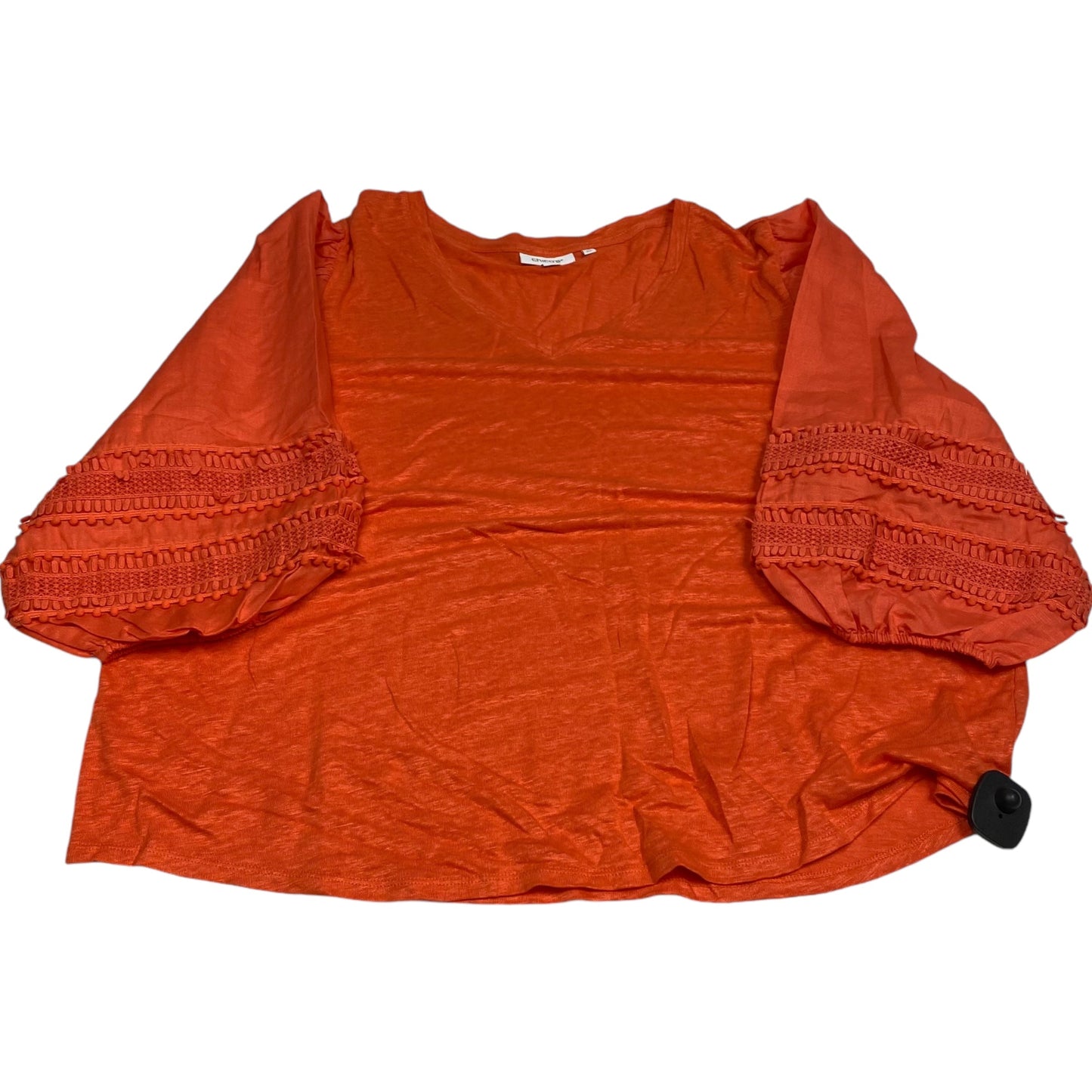 Top 3/4 Sleeve By Chicos In Orange, Size: Xxl