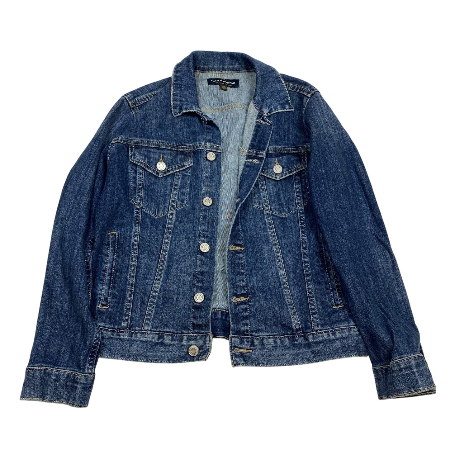 Jacket Denim By Lucky Brand In Blue Denim, Size: S