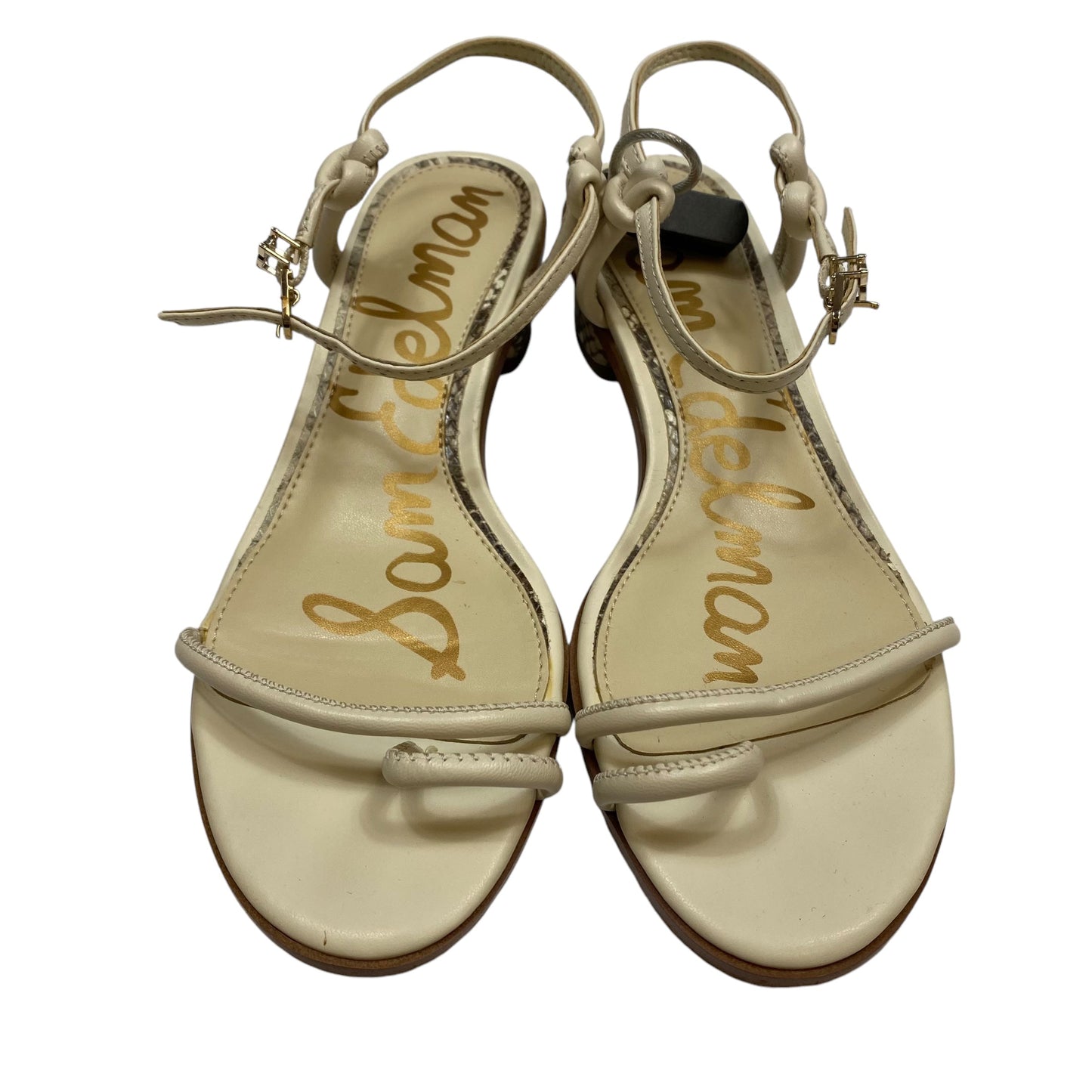 Sandals Heels Block By Sam Edelman In Cream, Size: 6.5