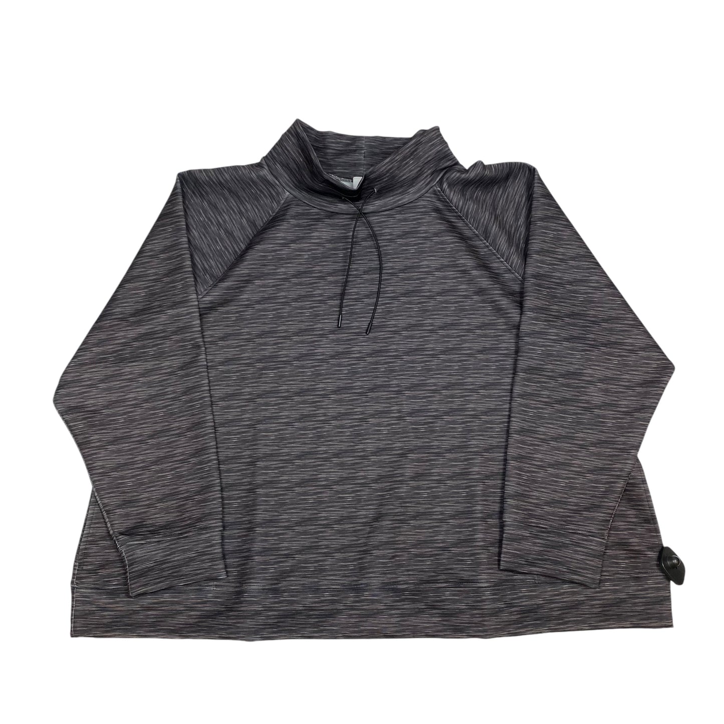 Athletic Top Long Sleeve Collar By Livi Active In Grey, Size: 4x