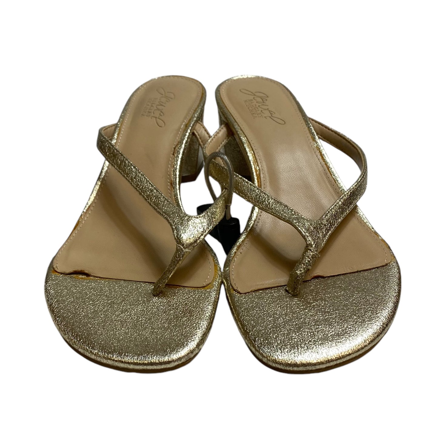 Sandals Designer By Badgley Mischka In Gold, Size: 7.5