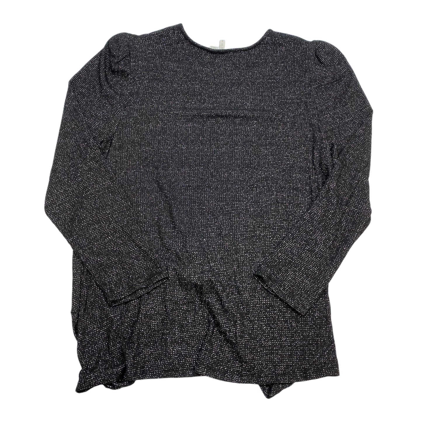 Top Long Sleeve By Cato In Black & Silver, Size: L