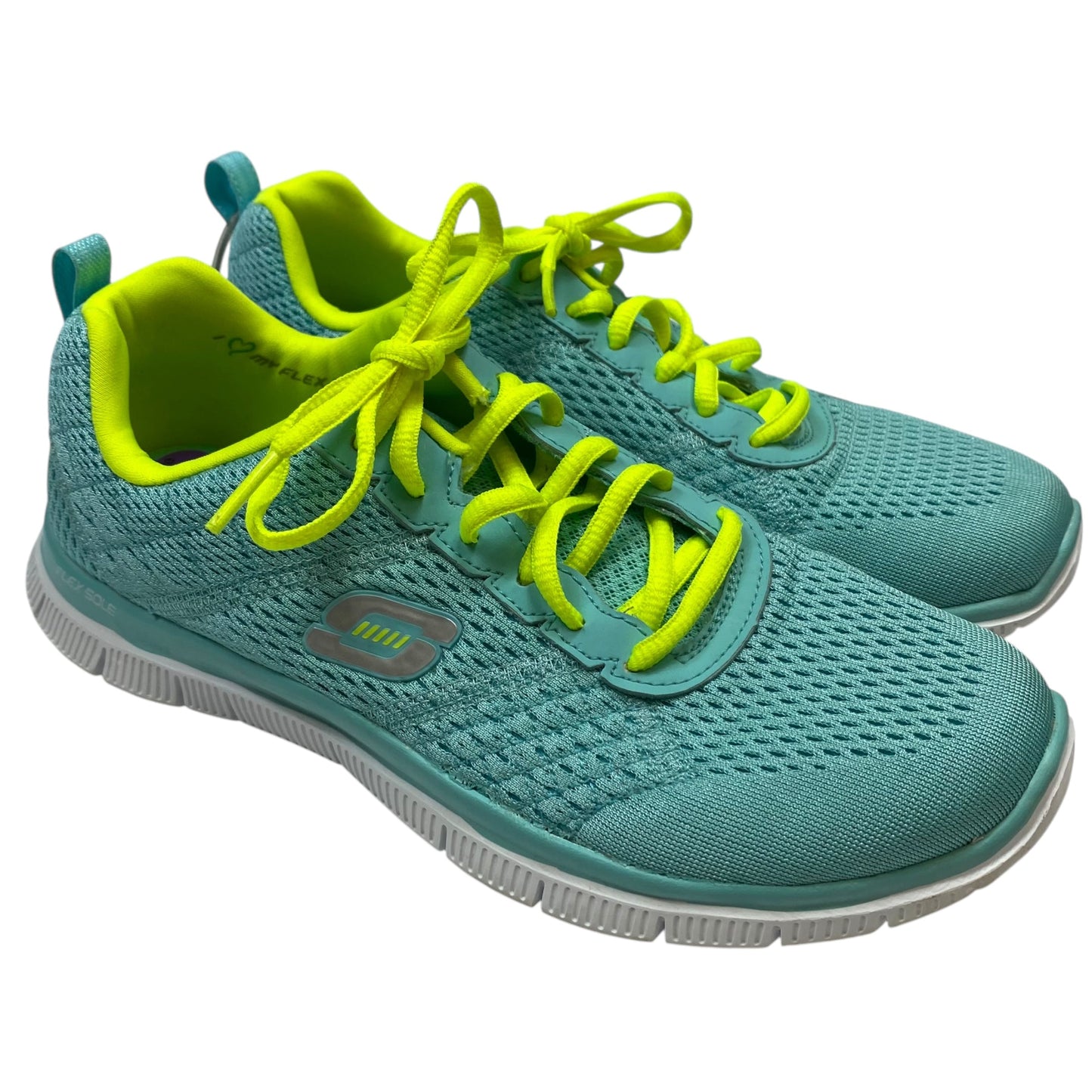 Shoes Athletic By Skechers In Green, Size: 8