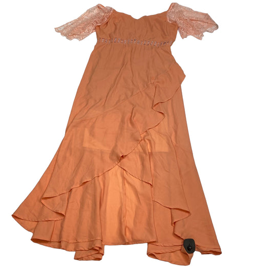 Orange Dress Casual Maxi Fashion 2 Figure, Size 1x