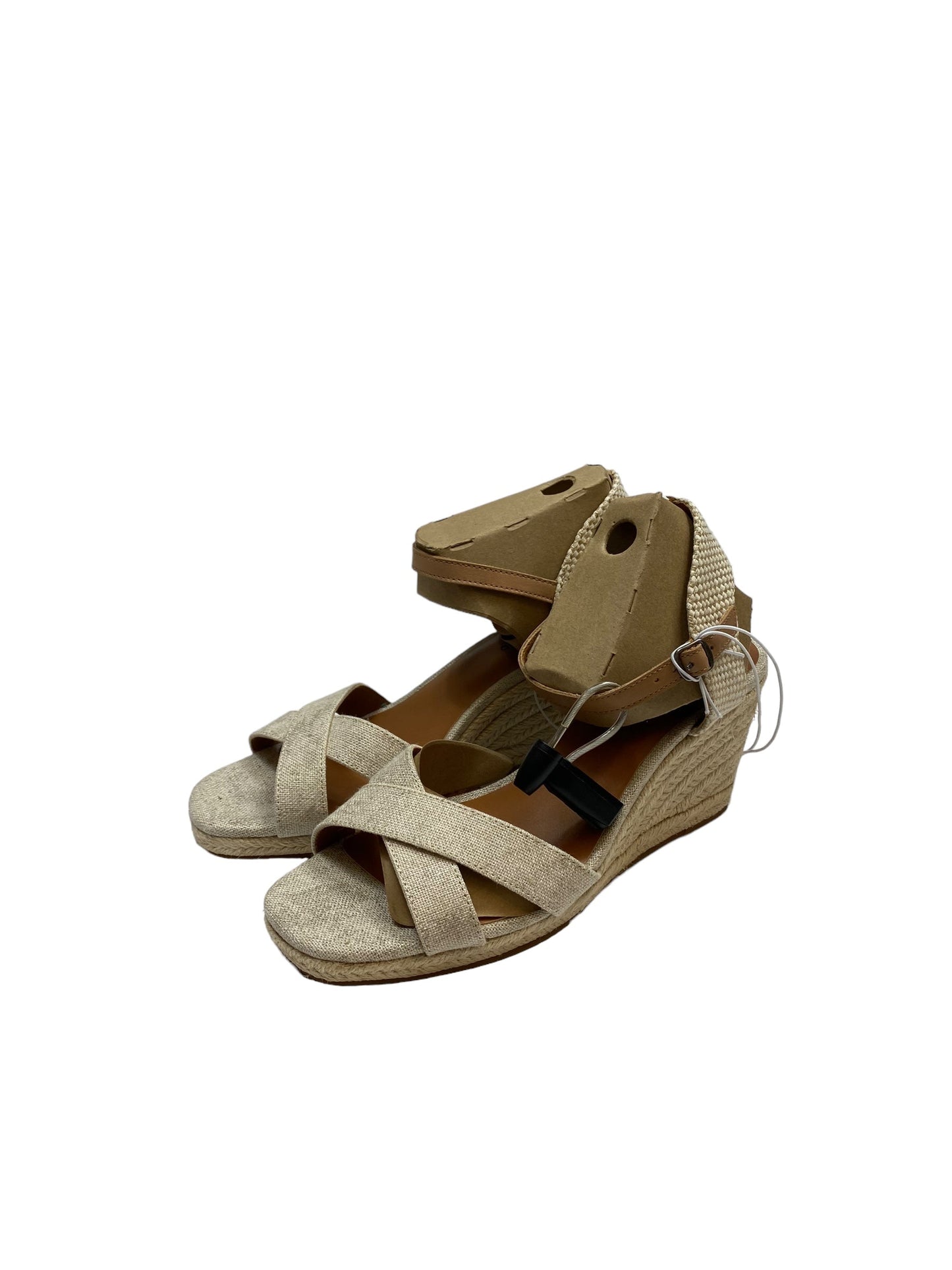 Sandals Heels Wedge By Lucky Brand In Cream, Size: 8