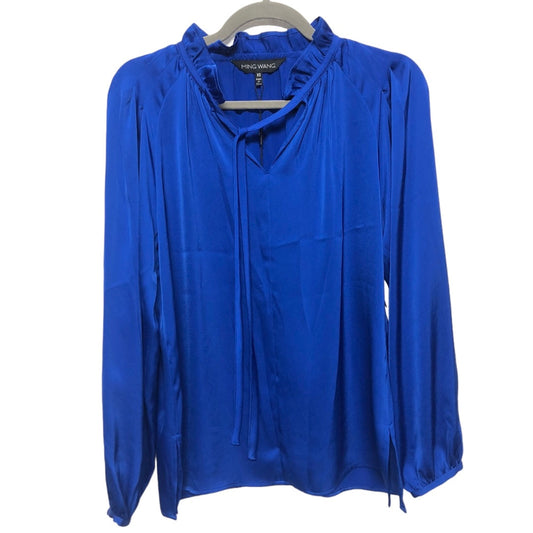 Blue Blouse Long Sleeve Ming Wang, Size Xs