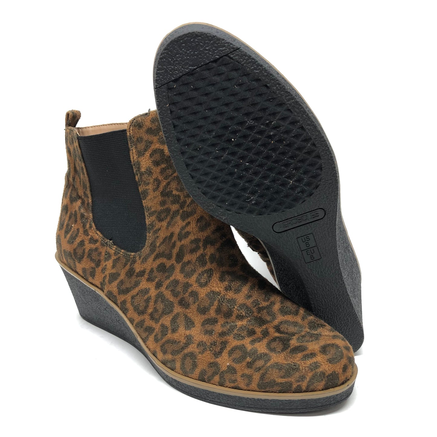 Boots Ankle Heels By Aerosoles In Leopard Print, Size: 8