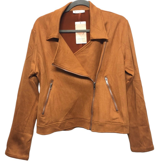 Jacket Moto By Clothes Mentor In Orange, Size: M