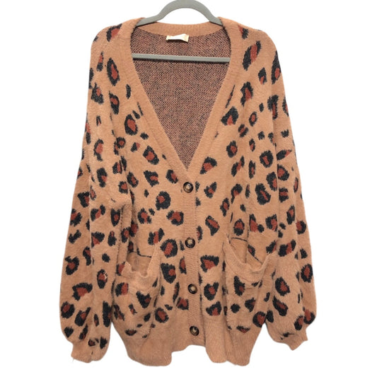 Sweater Cardigan By Altard State In Leopard Print, Size: M