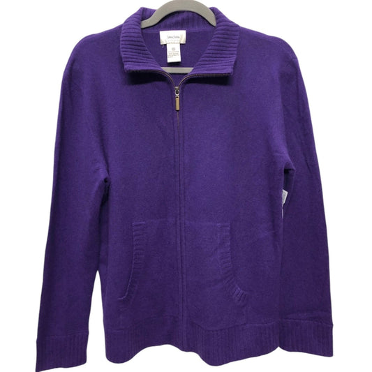 Sweater Cardigan Designer By Neiman Marcus In Purple, Size: M