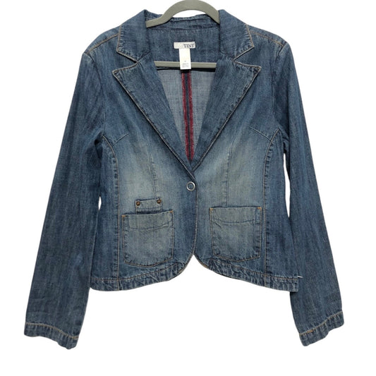 Jacket Denim By Clothes Mentor In Blue Denim, Size: M