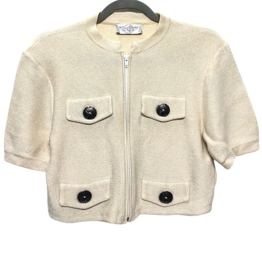 Sweater Cardigan Luxury Designer By St John Collection In Beige, Size: 2