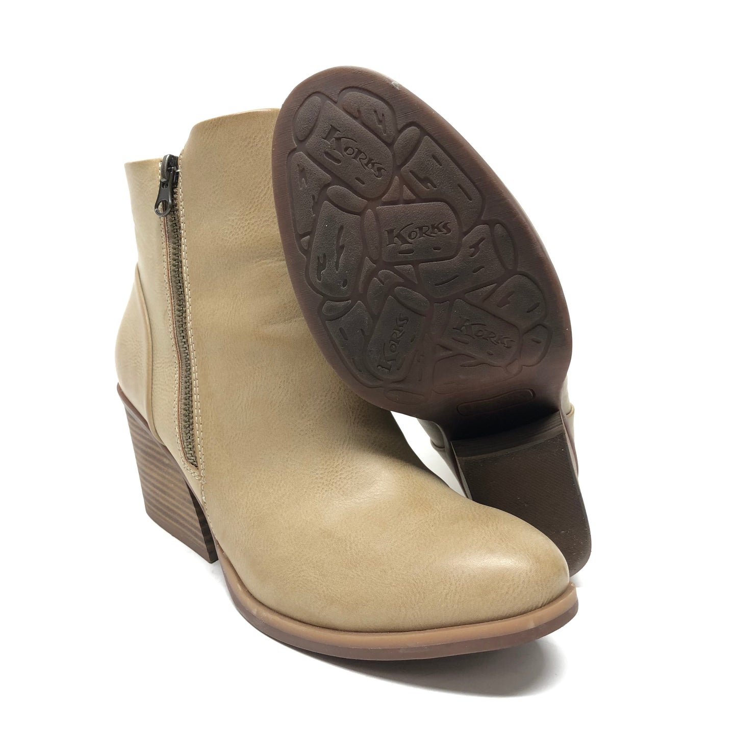 Boots Ankle Heels By Korks In Tan, Size: 9