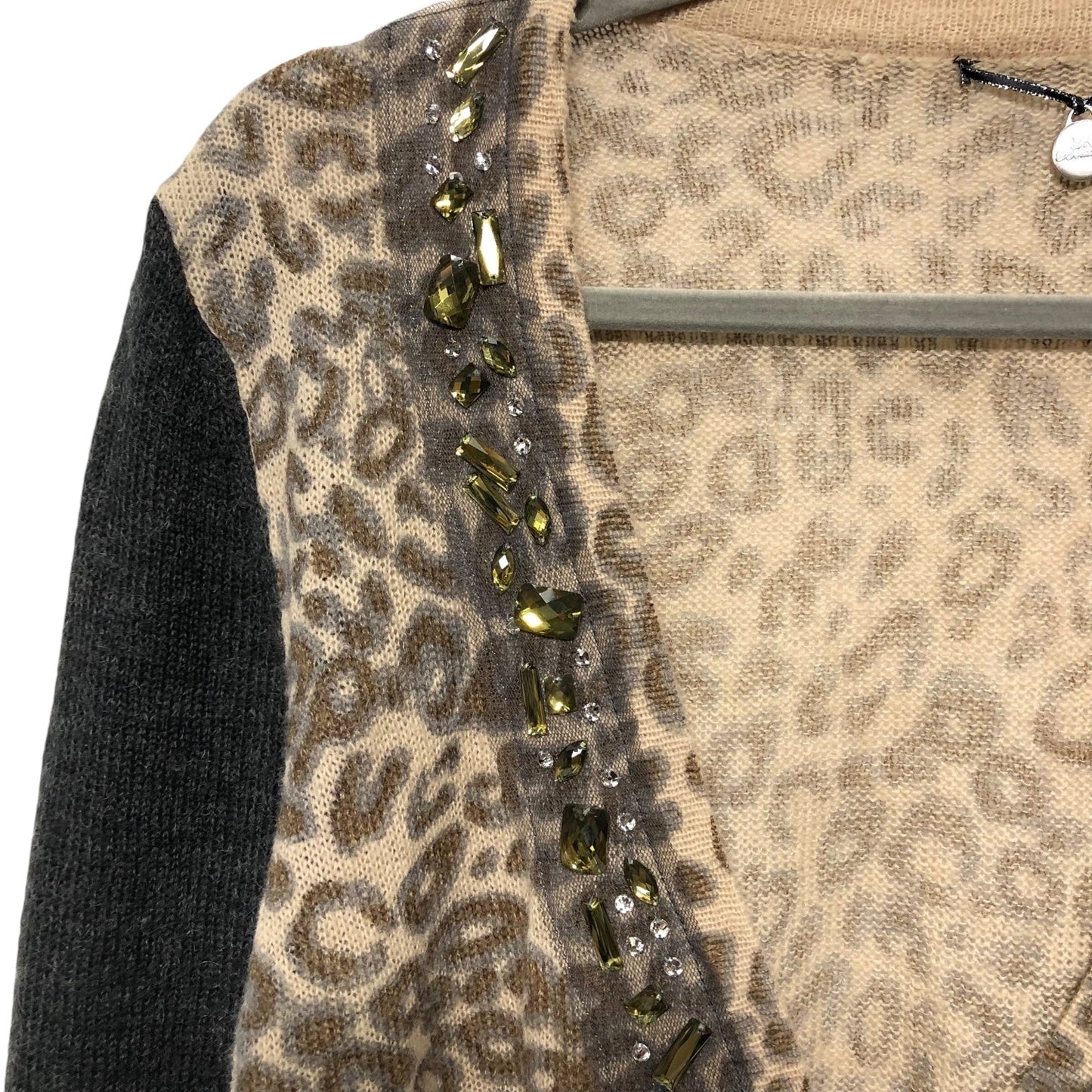 Sweater Cardigan By Bke In Leopard Print, Size: L