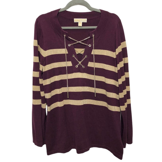 Top Long Sleeve By Michael By Michael Kors In Maroon, Size: Xl