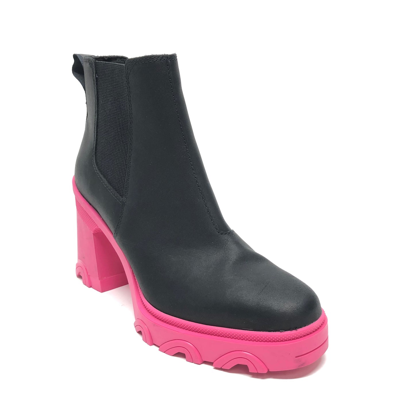 Boots Ankle Heels By Sorel In Black & Pink, Size: 10