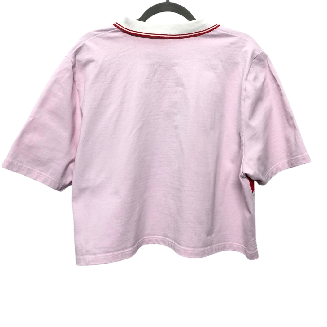 Top Short Sleeve Designer By Tory Burch In Pink & Red, Size: L