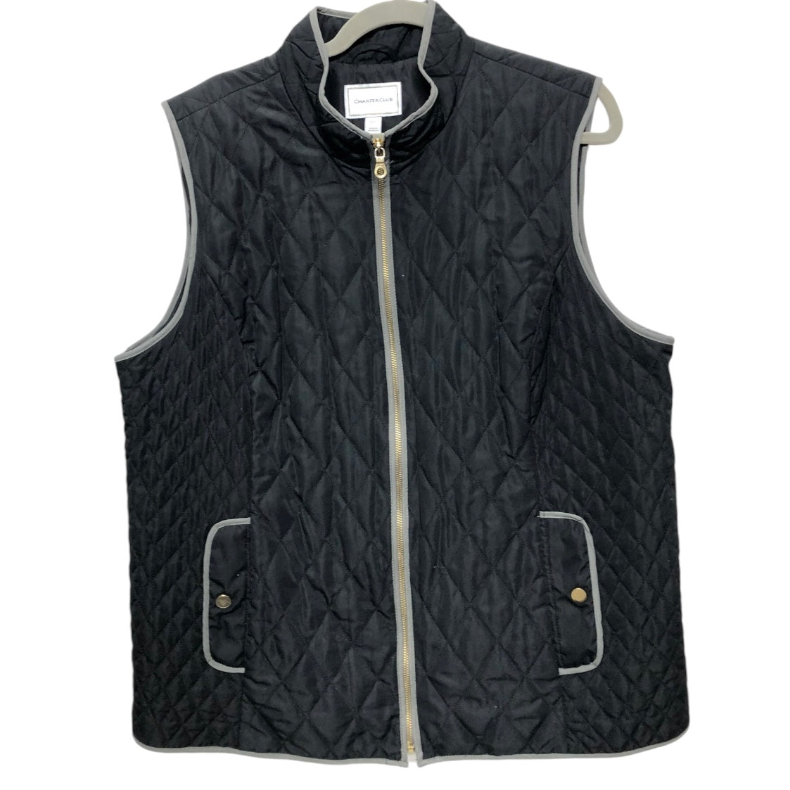 Vest Puffer & Quilted By Charter Club In Black, Size: Xxl