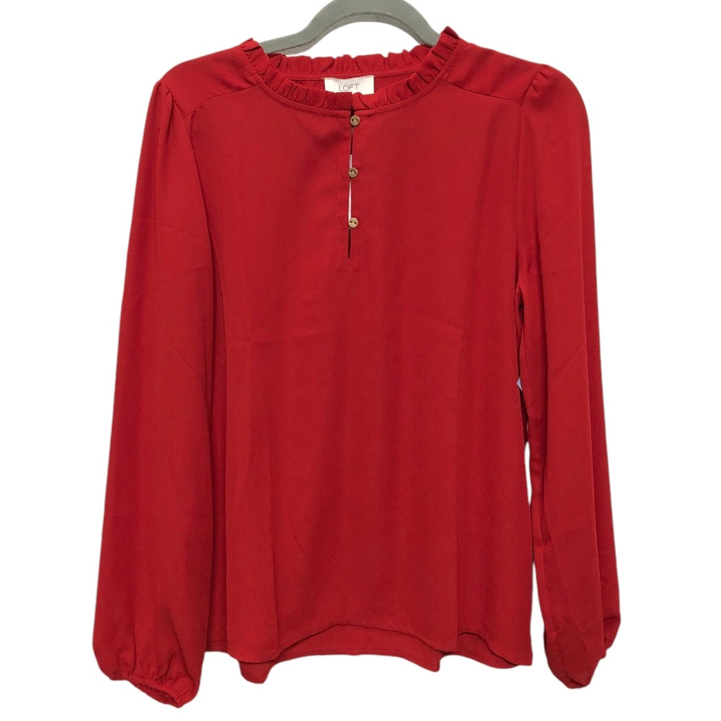 Blouse Long Sleeve By Loft In Red, Size: S