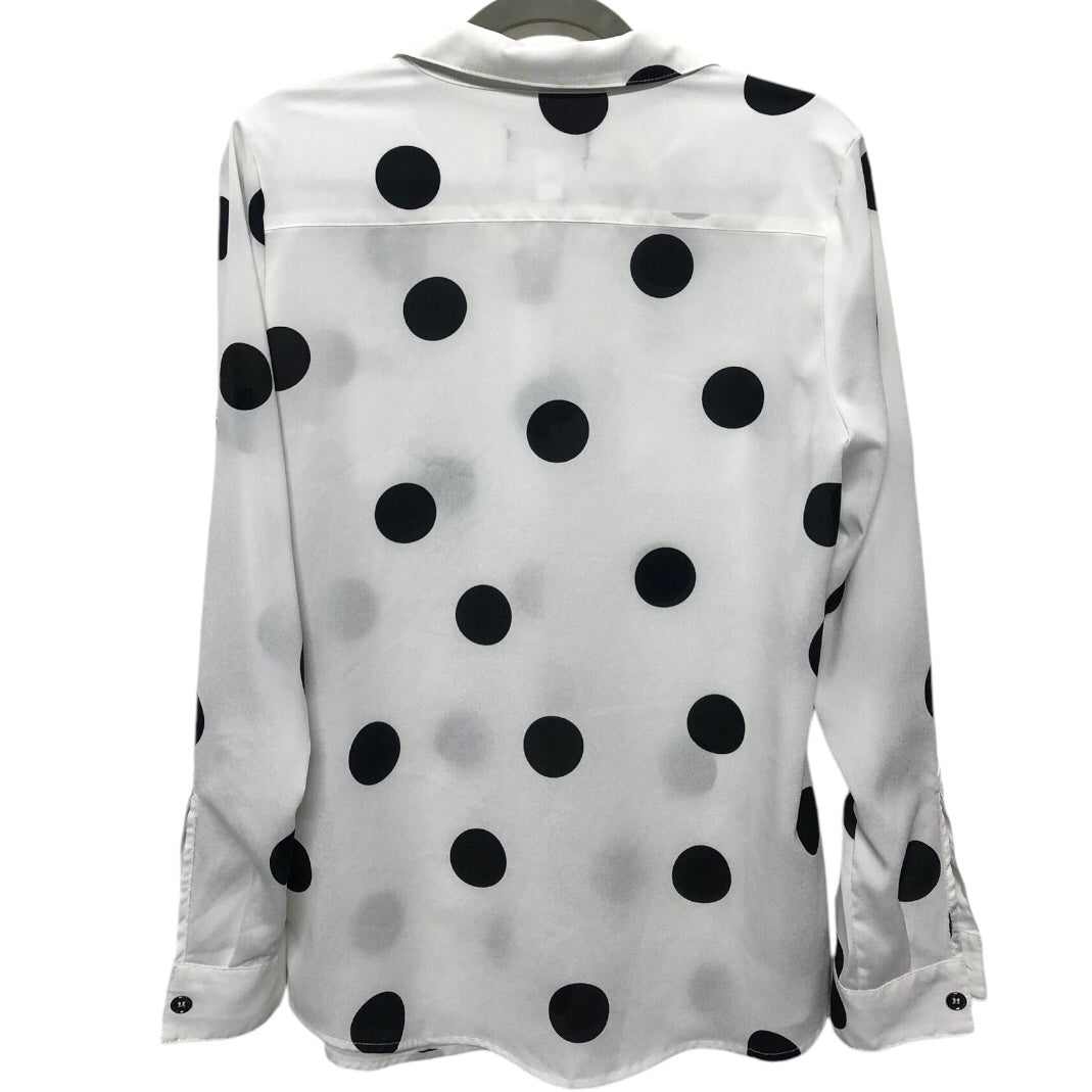 Blouse Designer By Karl Lagerfeld In Black & White, Size: M