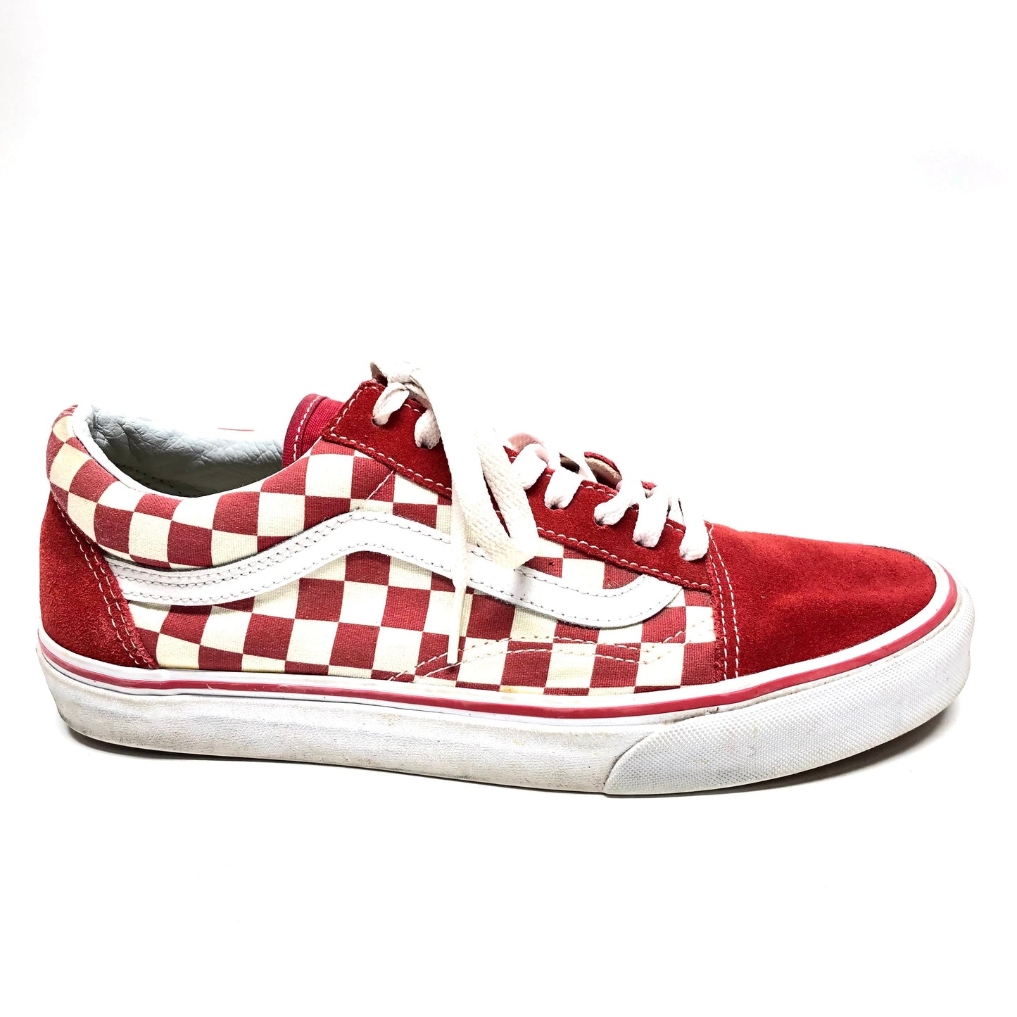 Red & White Shoes Sneakers Vans, Size 10