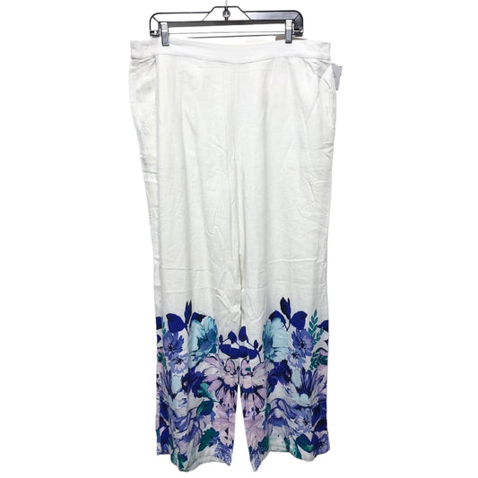 Pants Linen By Soft Surroundings In Blue & White, Size: Xl