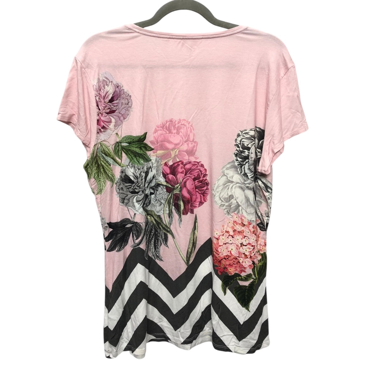 Top Short Sleeve By Ted Baker In Black & Pink, Size: 12