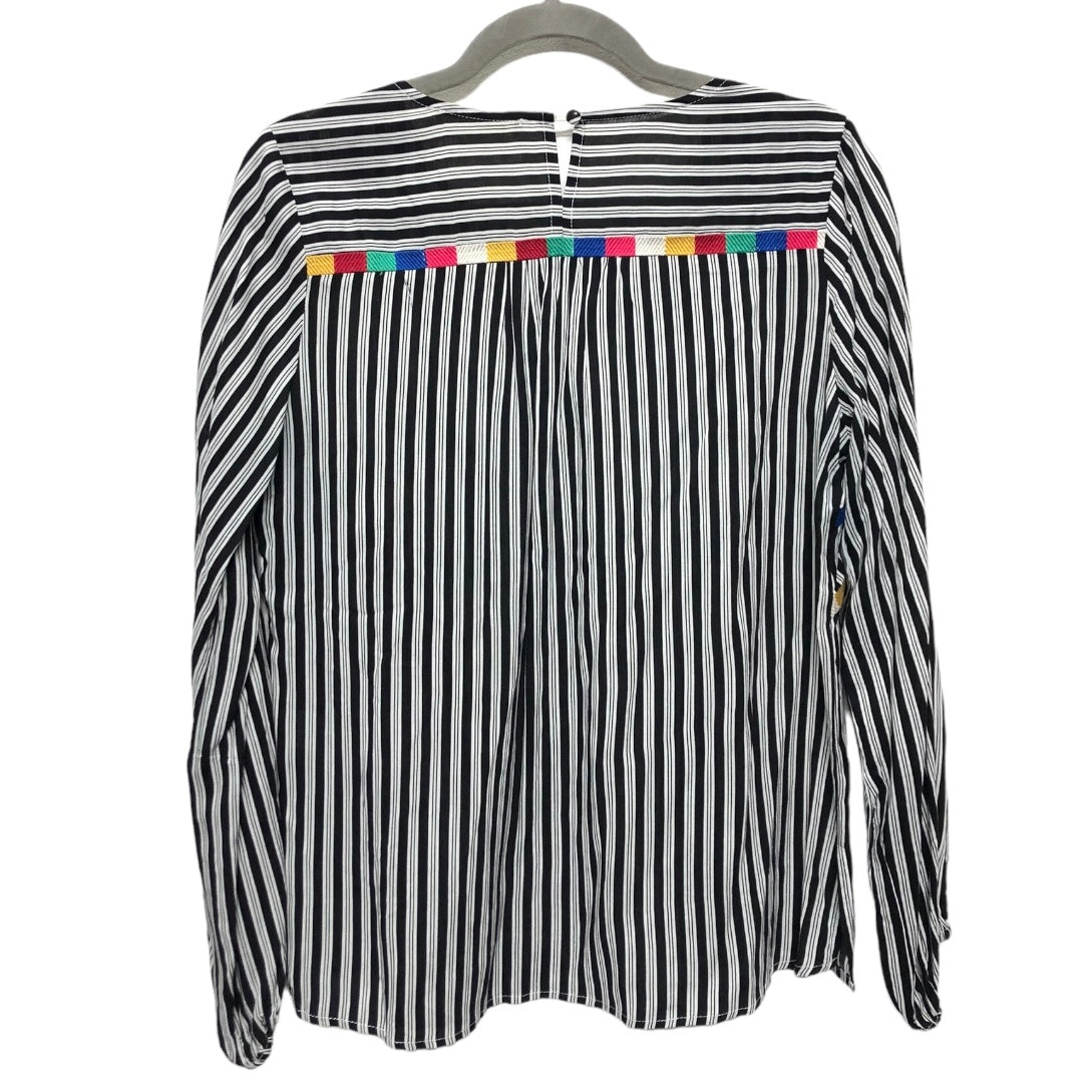 Top Long Sleeve By Andree By Unit In Black & White, Size: S