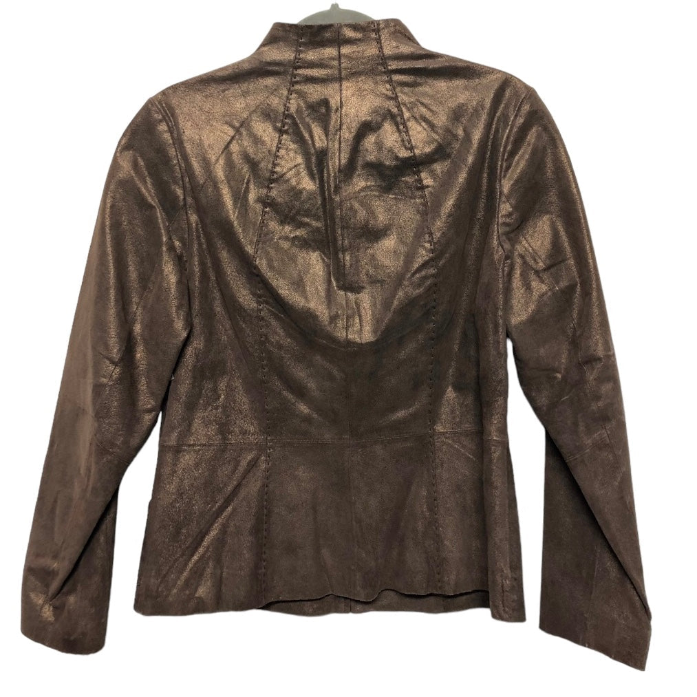 Jacket Leather By Coldwater Creek In Bronze, Size: S