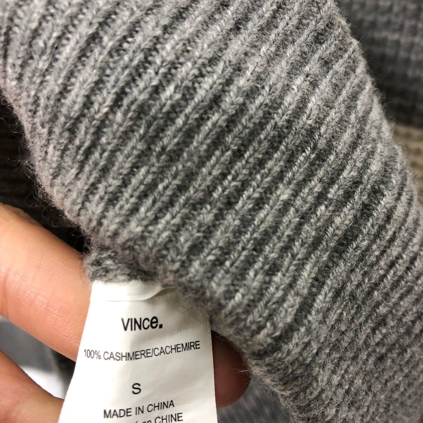 Sweater Cashmere By Vince In Cream & Grey, Size: S