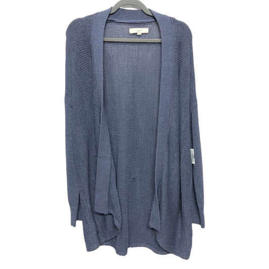 Sweater Cardigan By Loft In Blue, Size: L