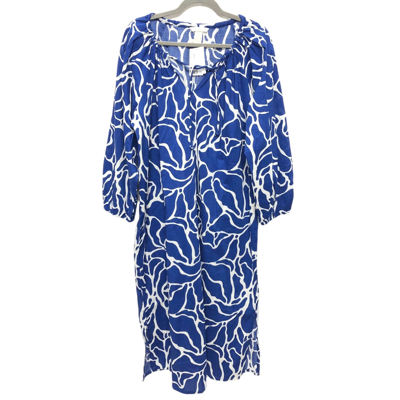 Dress Casual Midi By H&m In Blue & White, Size: M