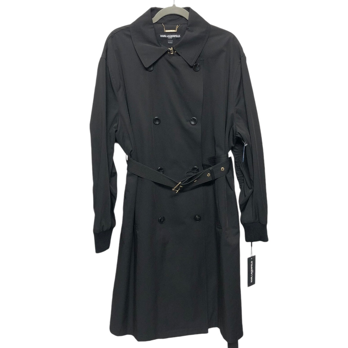 Coat Designer By Karl Lagerfeld In Black, Size: Xl