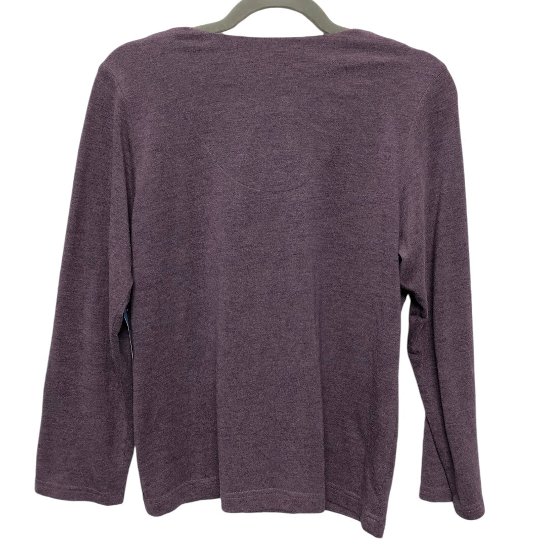 Top Long Sleeve Luxury Designer By Oscar De La Renta In Purple, Size: Xs