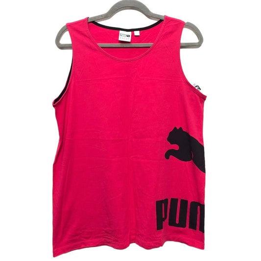 Athletic Tank Top By Puma In Black & Red, Size: M