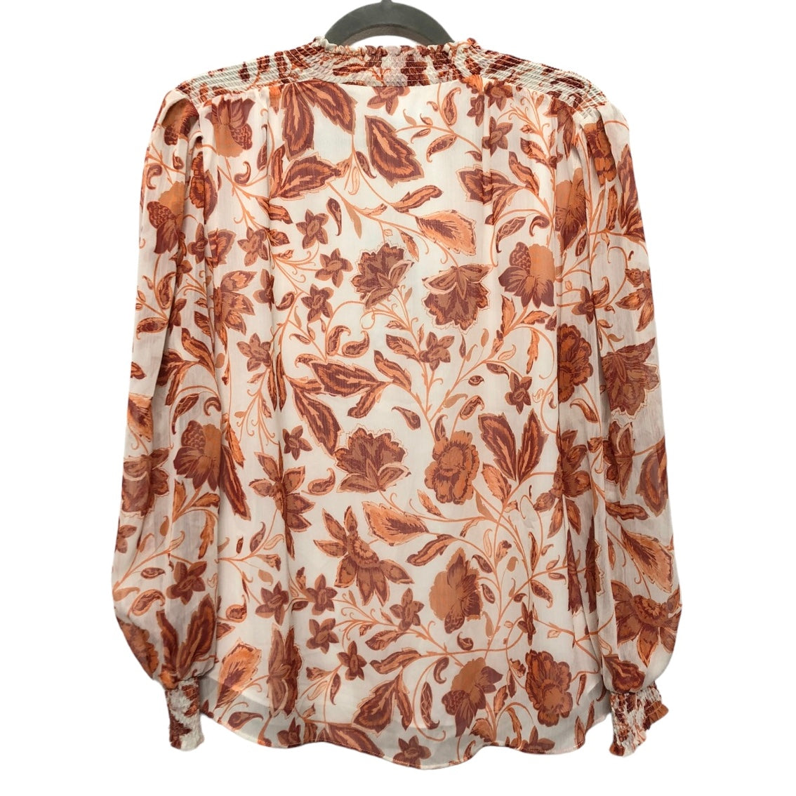 Blouse Long Sleeve By Antonio Melani In Orange & White, Size: Xs