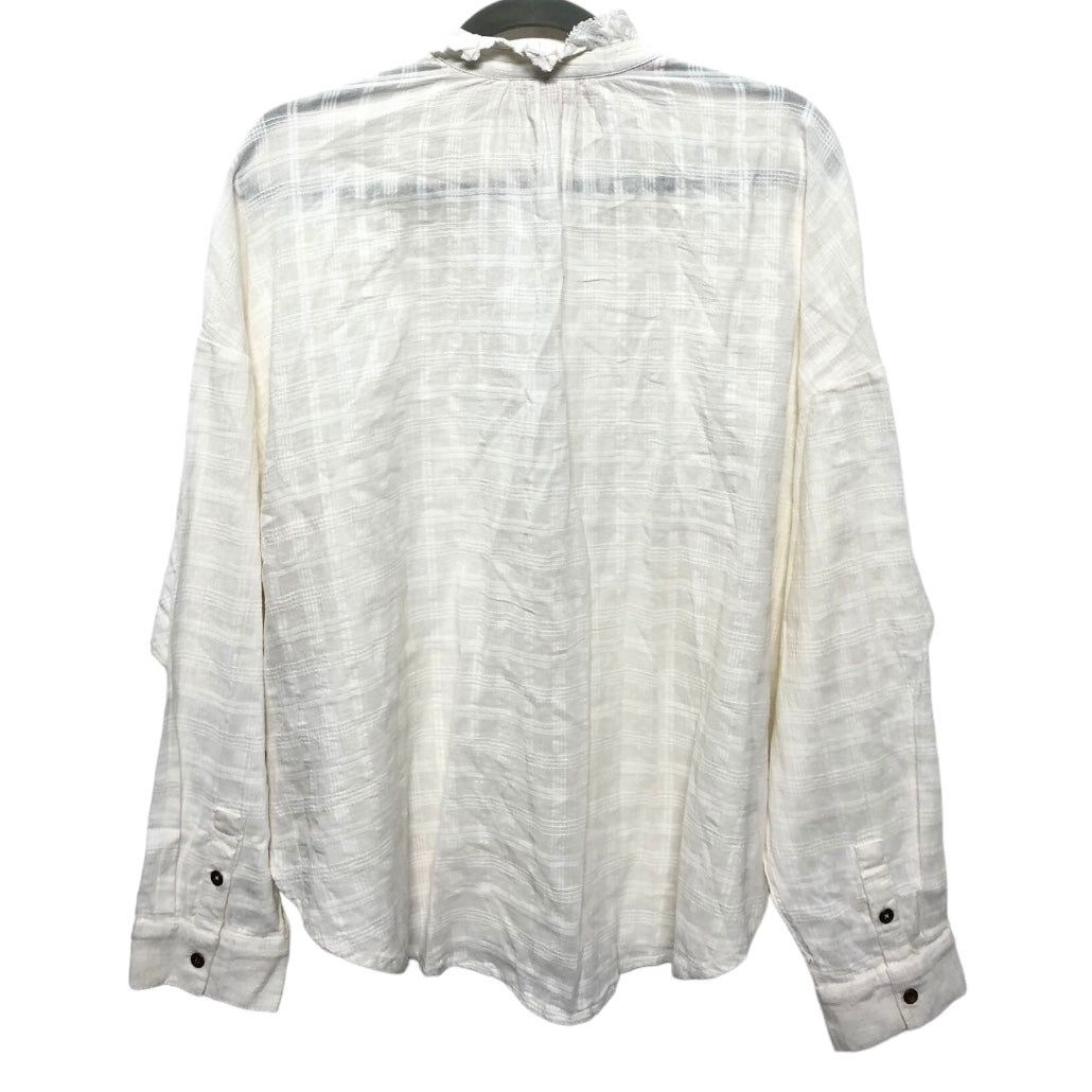 Blouse Long Sleeve By Pilcro In White, Size: L