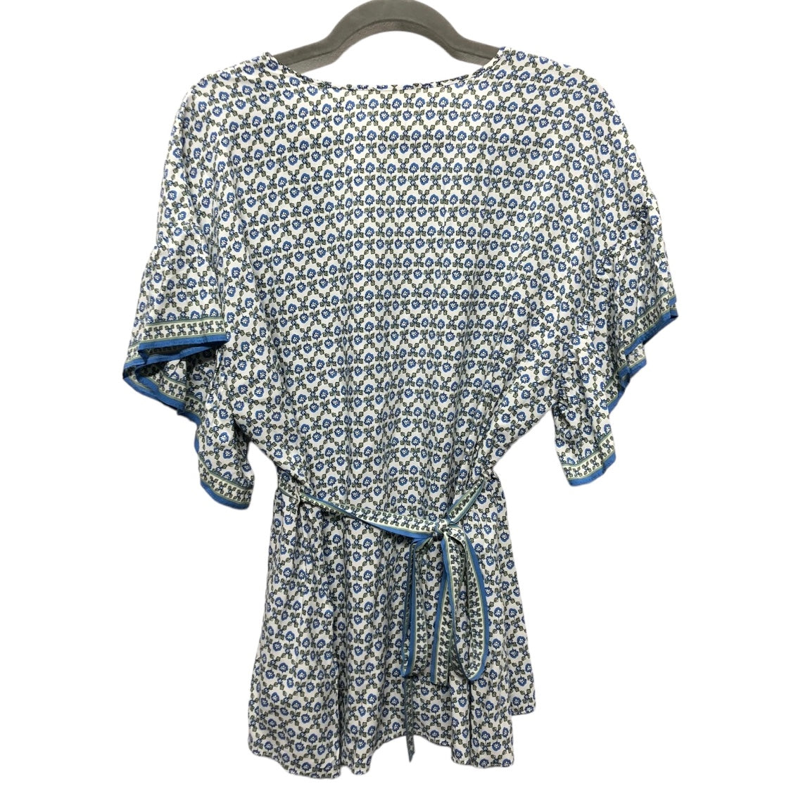 Blouse Short Sleeve By Max Studio In Blue & White, Size: Xl