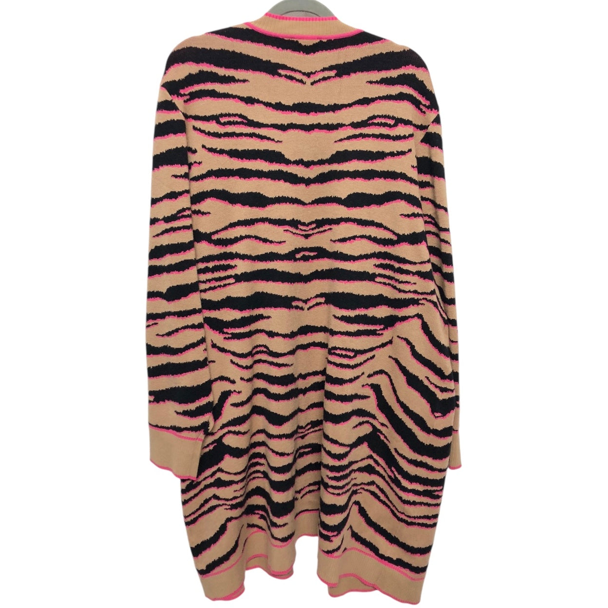 Sweater Cardigan By Venus In Black & Tan, Size: 3x