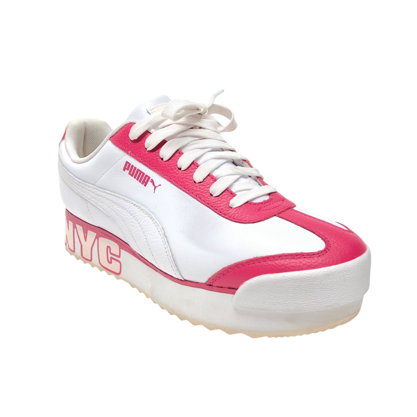 Shoes Sneakers Platform By Puma In Pink & White, Size: 10