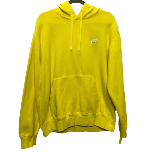 Athletic Sweatshirt Hoodie By Nike Apparel In Yellow, Size: L