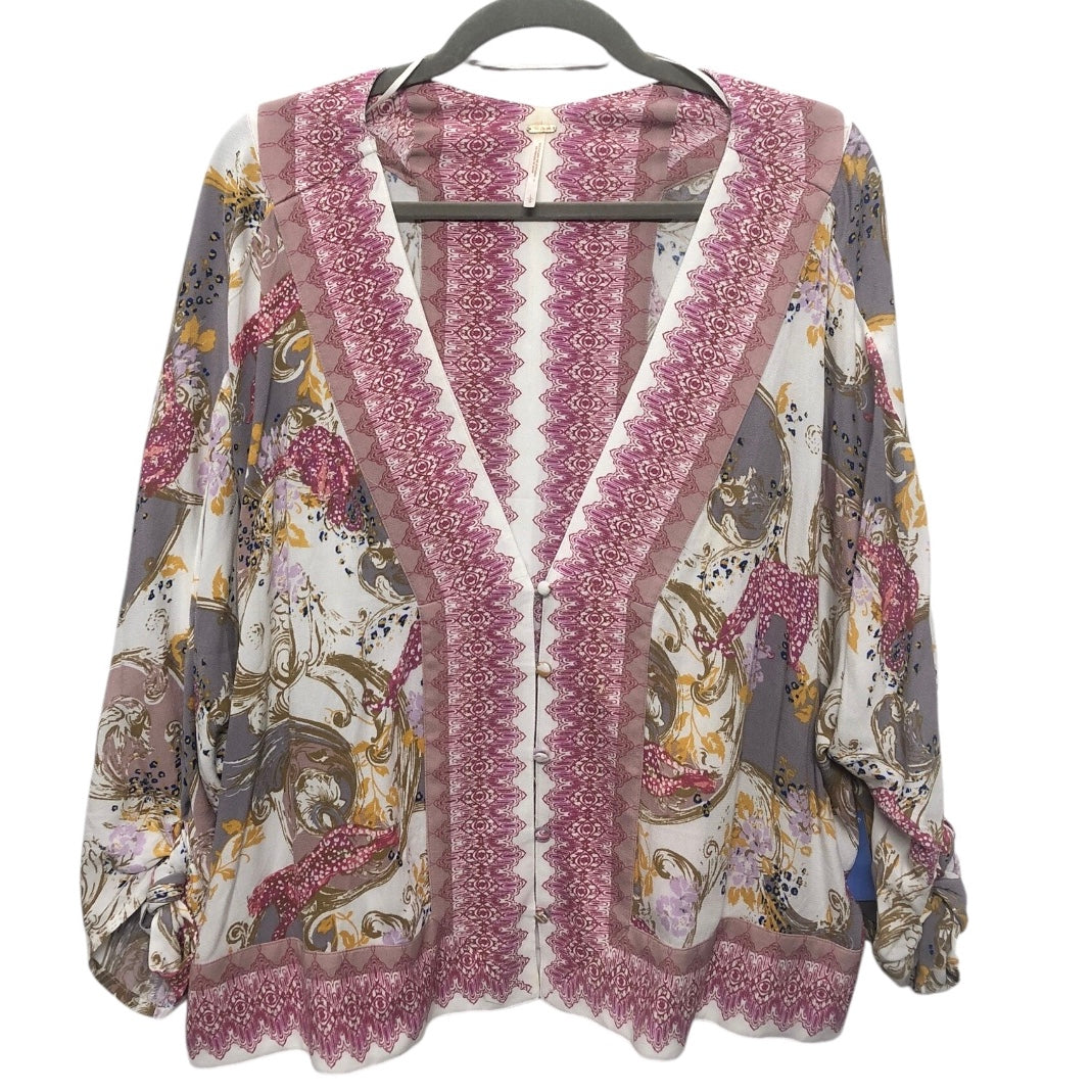 Blouse 3/4 Sleeve By Free People In Multi-colored, Size: L