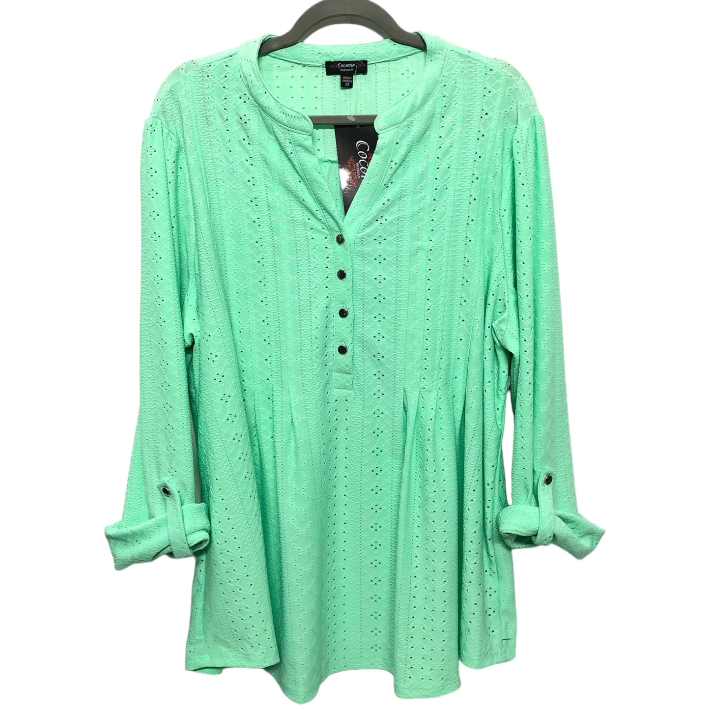 Blouse 3/4 Sleeve By Cocomo  Size: 2x