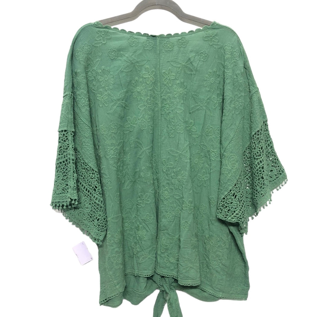 Green Blouse Short Sleeve Lane Bryant, Size 26