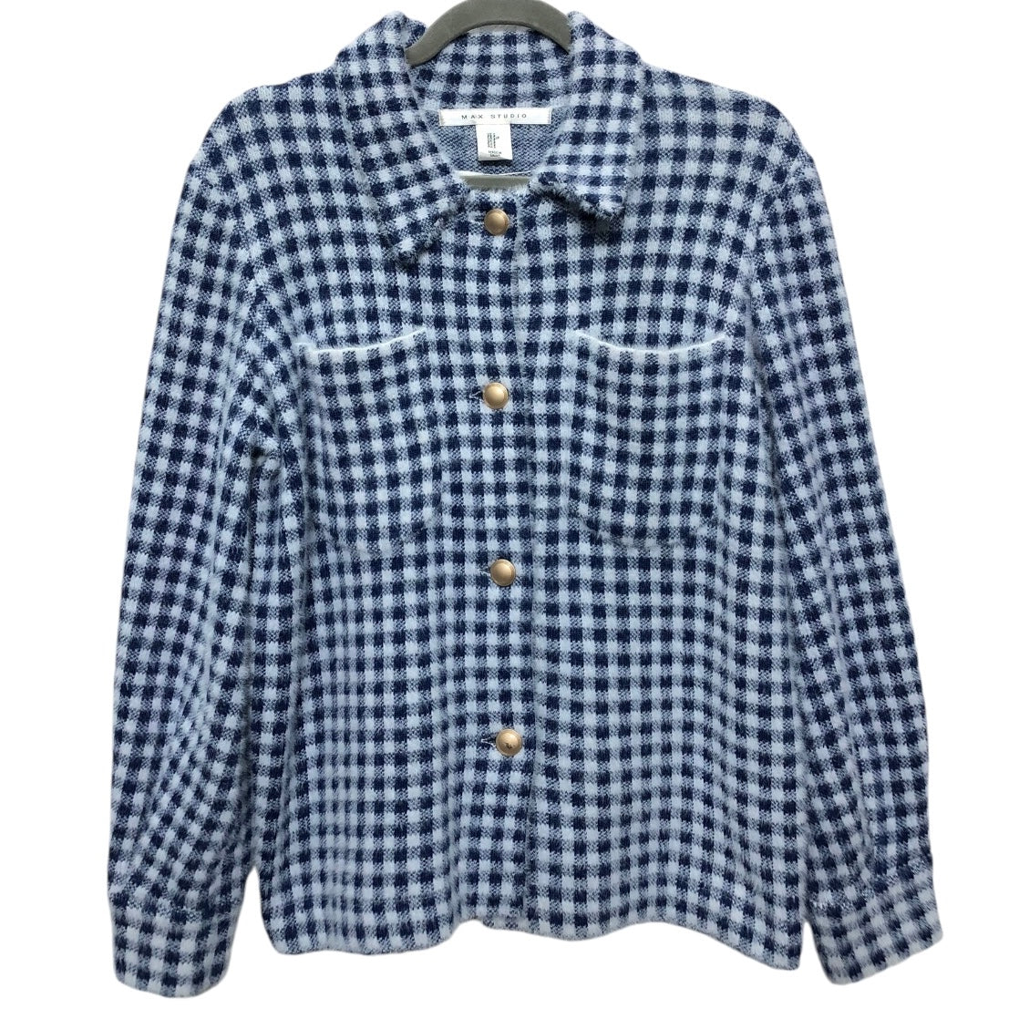 Jacket Shirt By Max Studio In Blue, Size: S